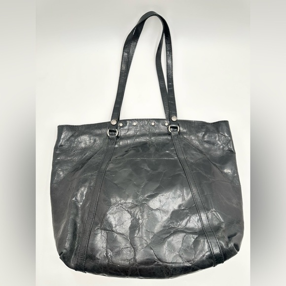 Patricia Nash Benvenuto Rivets Black Leather Tote Shopper Large - Picture 2 of 10